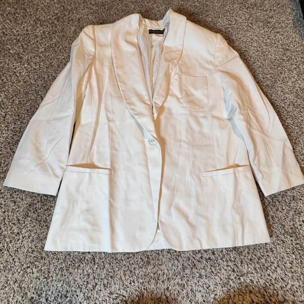 Women's Cream Single-Button Blazer - Unbranded